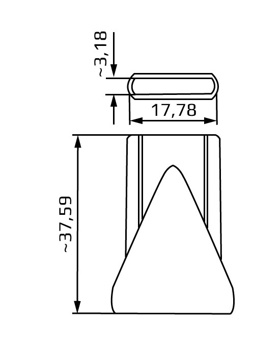 dysza szczelinowa o szczelinei 17,80x3,20 mm, system 1/2 wymiary