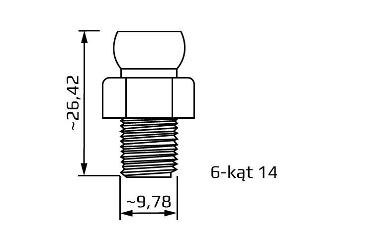 segment z gwintem zewnętrznym NPT 1/8