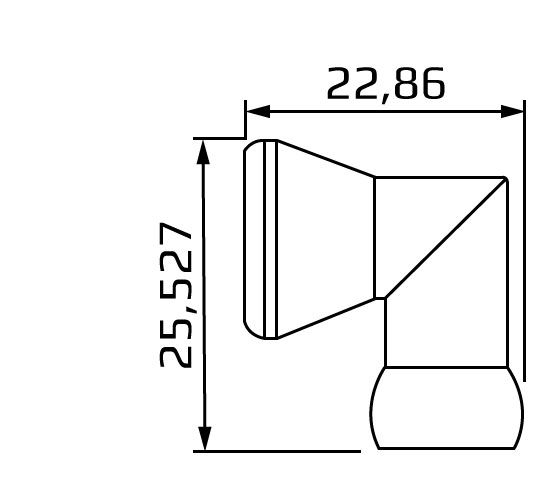 kolano, system 1/4, wymiary