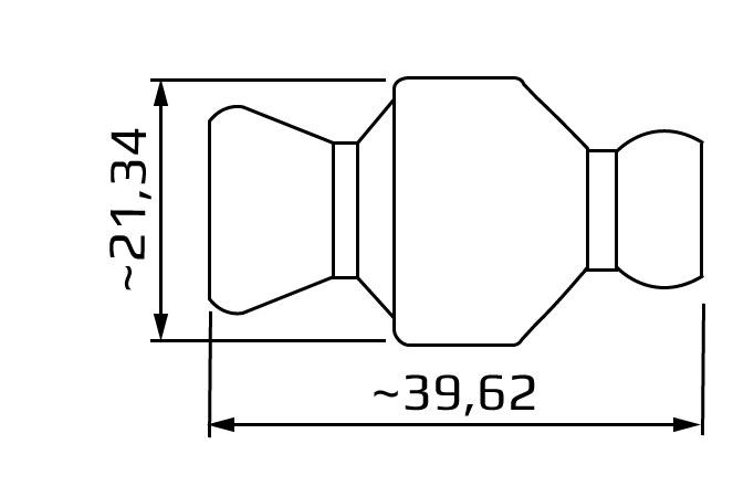 zawór jednokierunkowy przepływowy, system 1/4, wymiary