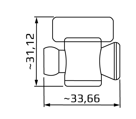 zawór międzysegmentowy, system 1/4, wymiary