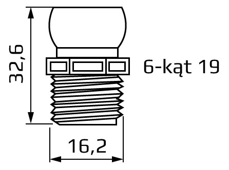 Segment z gwintem zewnętrznym 1/2" NPT - wymiary