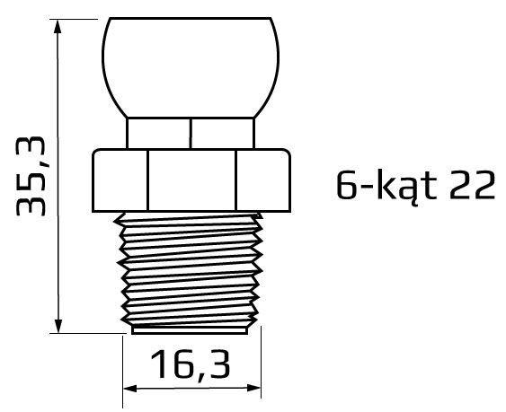 Segment z gwintem zewnętrznym 3/8" NPT - wymiary