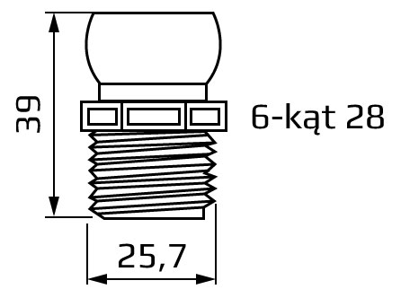 Segment z gwintem zewnętrznym 3/4" NPT - wymiary