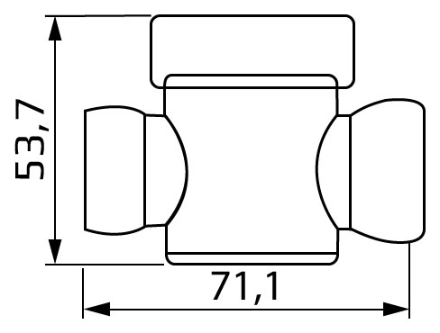 zawór międzysegmentowy, system 3/4", wymiary